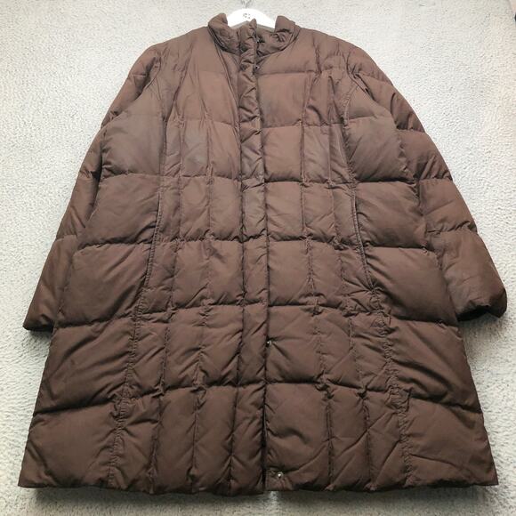 Eddie Bauer Goose Down 700 FIll Puffer Parka Long Coat Jacket Womens XL  Brown - Picture 1 of 13